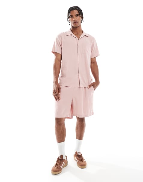 New Look - Coordinato in misto lino lilla con camicia e pantaloncini - view 1