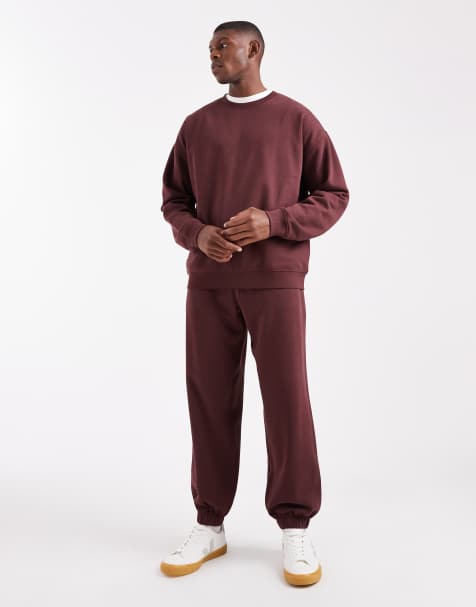 New Look - Coordinato marrone scuro con joggers e felpa oversize - view 1