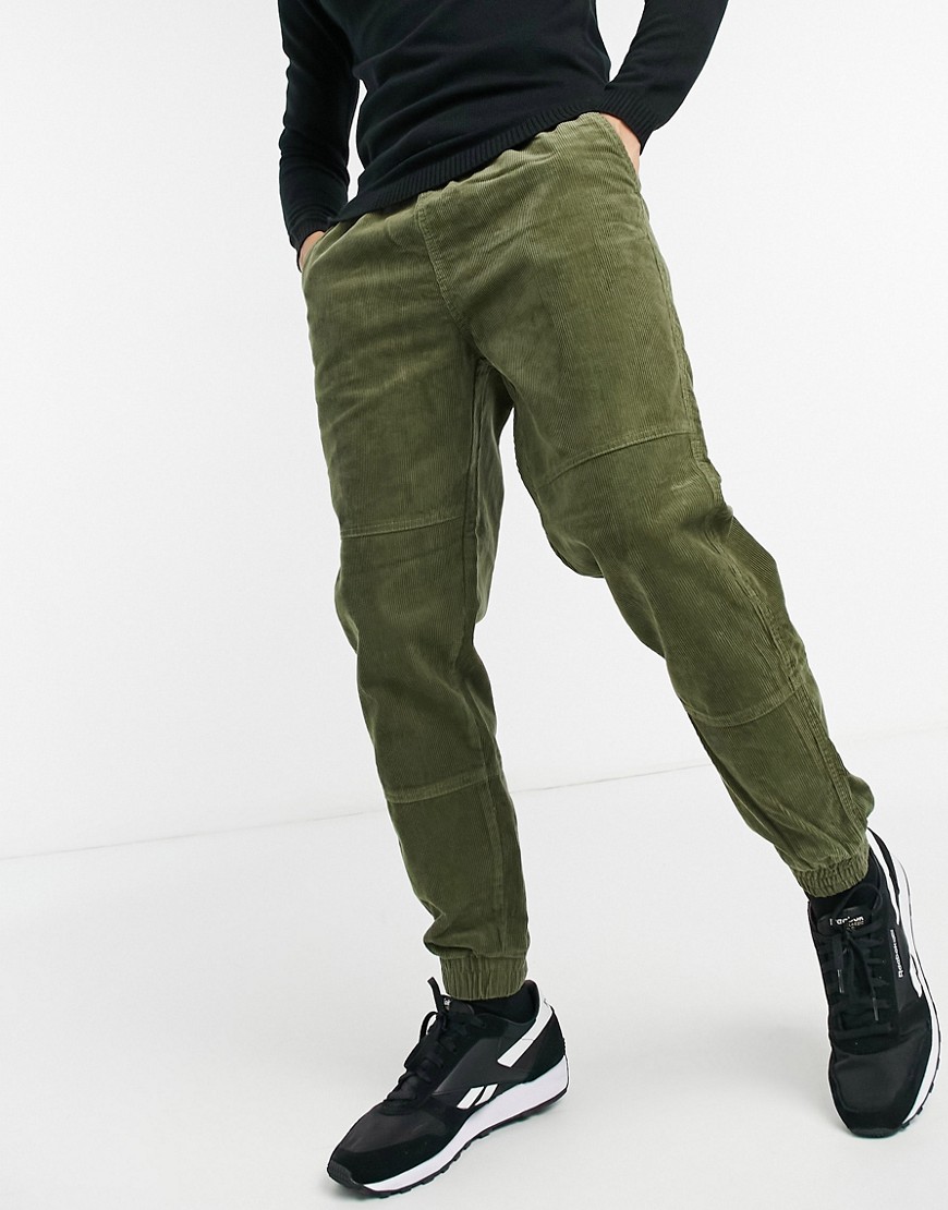 New Look cord cargo pants in khaki-Green