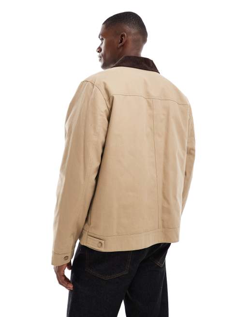 New Look cord collar worker jacket in beige , 3 of 5
