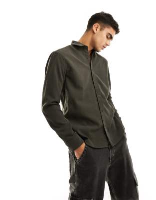New Look cord shirt in dark grey - ASOS Price Checker