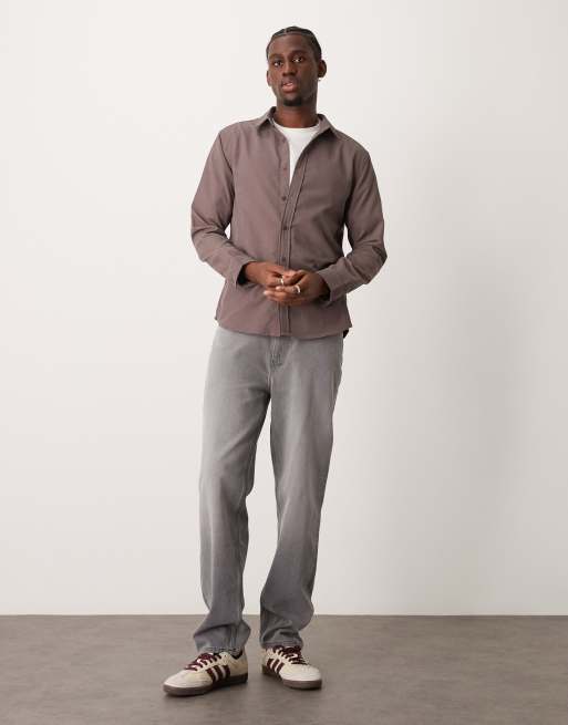 New Look cord shirt in mid brown ASOS