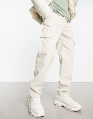 New Look cord straight fit cargos in stone
