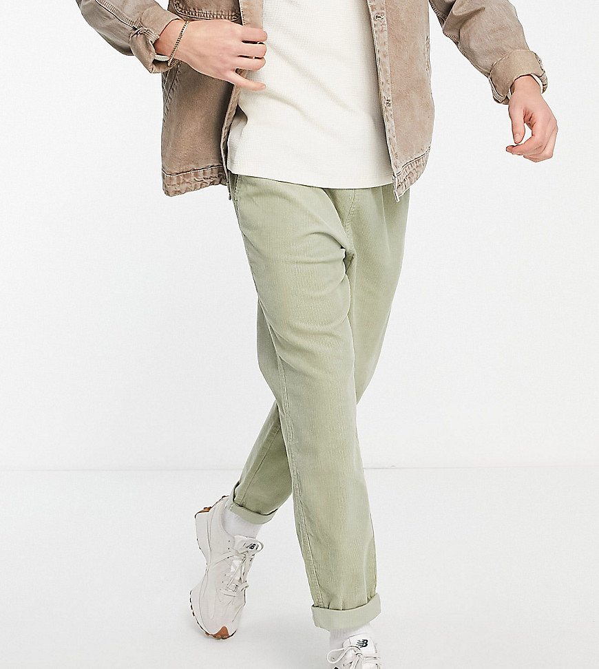 New Look cord utility sweatpants in khaki-Green
