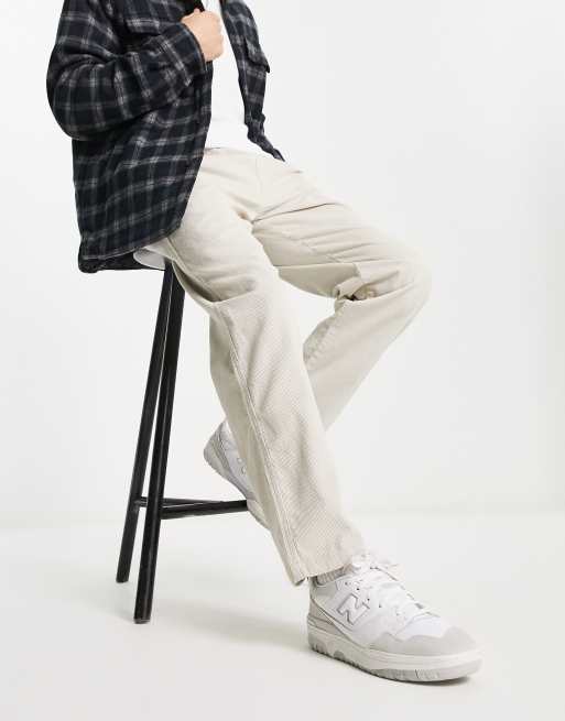 New Look - Corduroy broek met trekkoord in stone, 2 van 4