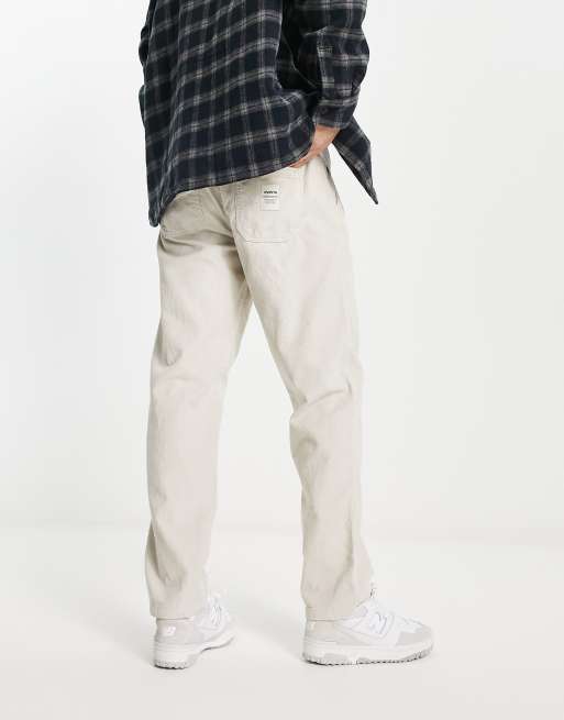 New Look - Corduroy broek met trekkoord in stone, 3 van 4