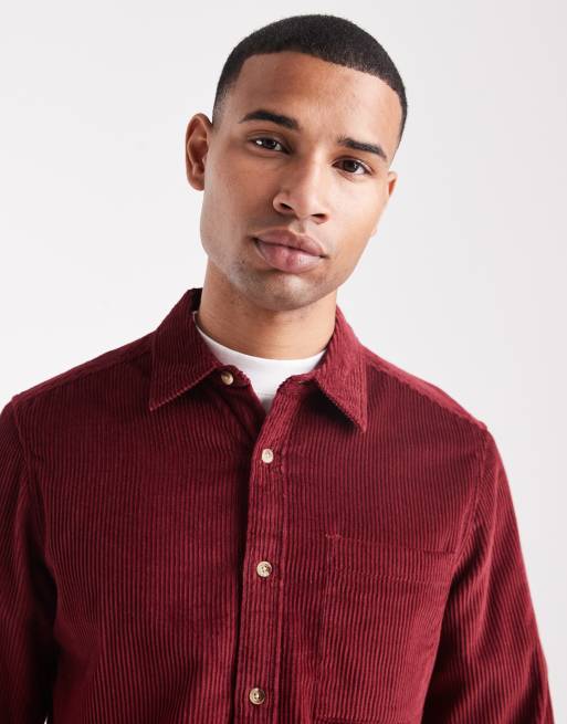 Meilicloth Corduroy overhemd voor heren, overhemd, lange mouwen, knoopsluiting, lange mouwen, regular fit, casual, zwart, S