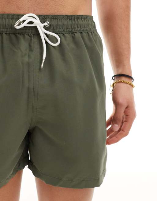 New Look core swim short in dark khaki, 4 of 4
