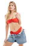 [New Look] New Look corsage bandeau bikini top in red 18 Bright red