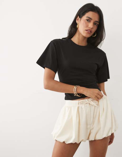 New Look corset T-shirt i sort