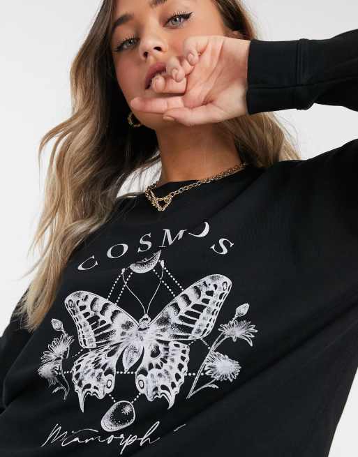 Black butterfly sweatshirt sale