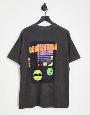 New Look cosmic space t-shirt in grey