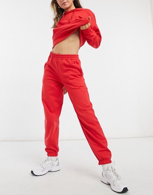New Look cosy cuffed jogger in bright red