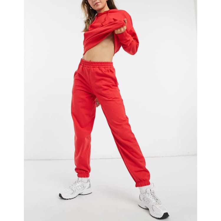 Red Cuffed Joggers