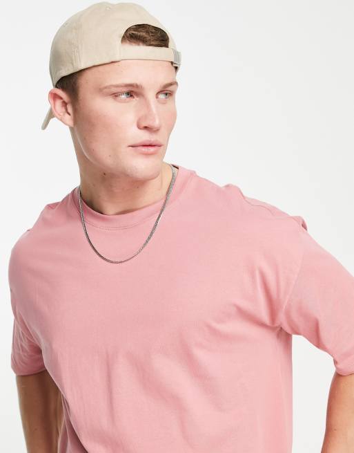 Oversized Fit Cotton T-shirt - Light pink - Men