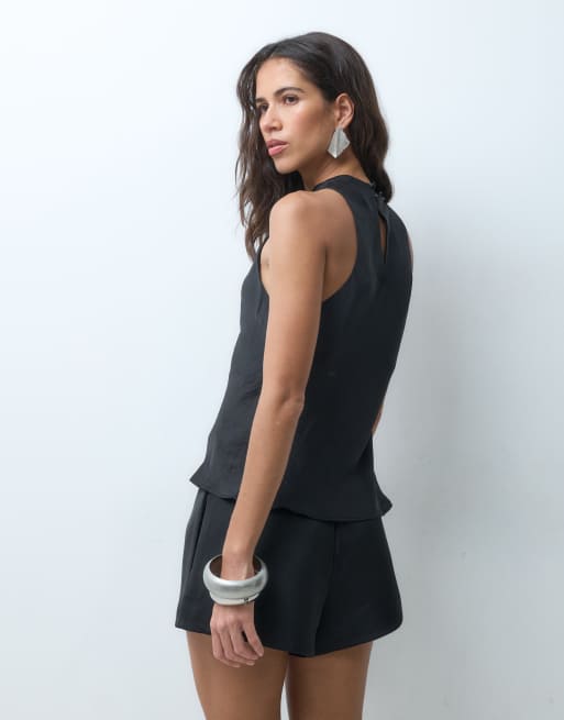 New Look cowl neck satin top in black, 4 of 5
