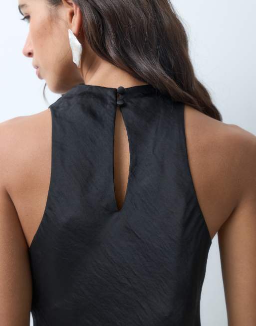 New Look cowl neck satin top in black, 5 of 5