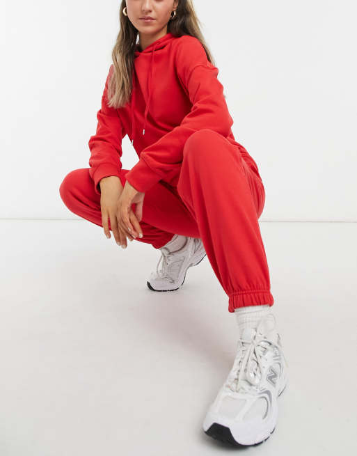 Bright red sweatpants shop