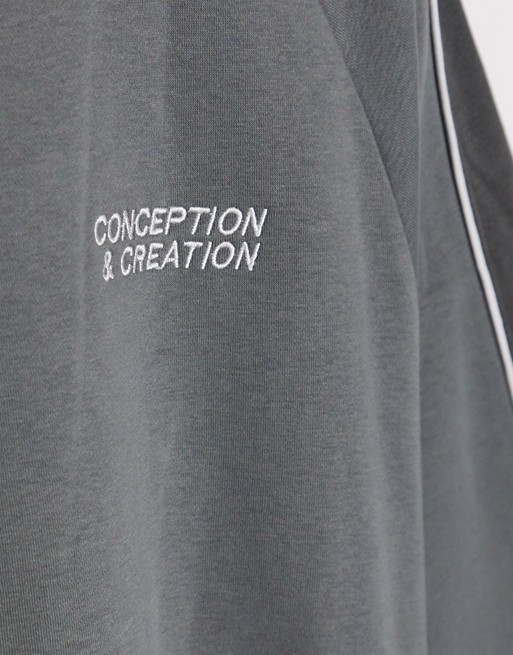 New Look – creation – Bluza w kolorze khaki z raglanowymi rękawami i haftowanym logo TDPL