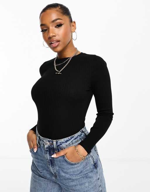 New Look crew neck body in black | ASOS