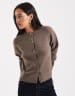 ASOS DESIGN mid length brushed car coat with contrast collar in biscuit