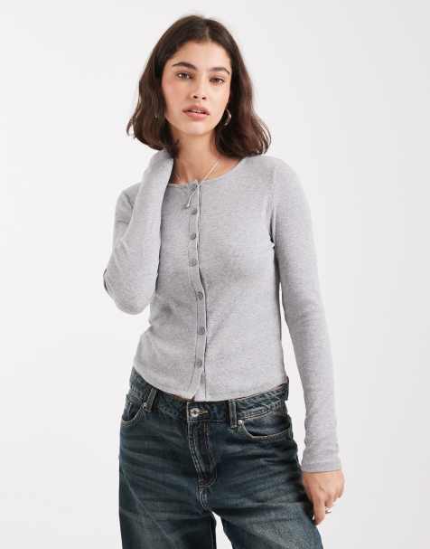 New Look crew neck cardigan in grey - view 1