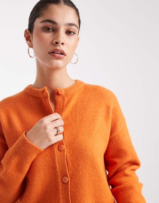 New Look crew neck cardigan in orange, 2 of 4