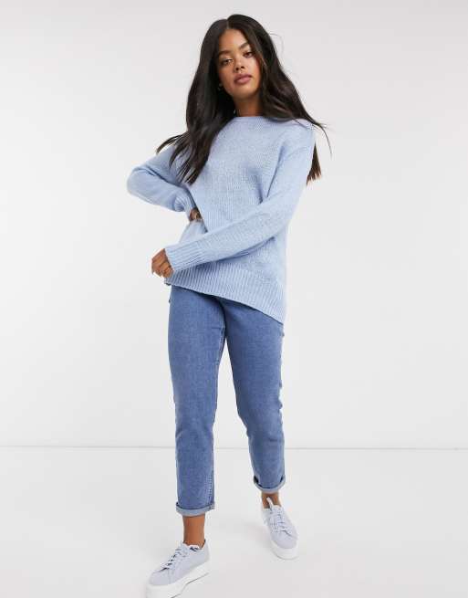 New Look crew neck jumper in baby blue