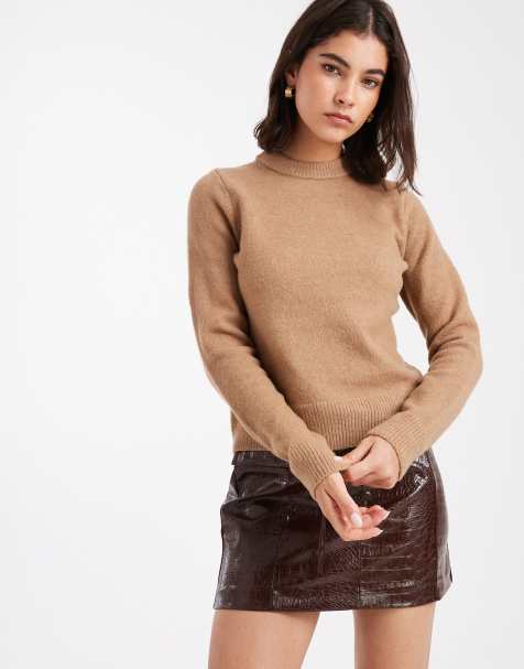 New Look crew neck jumper in camel - view 1