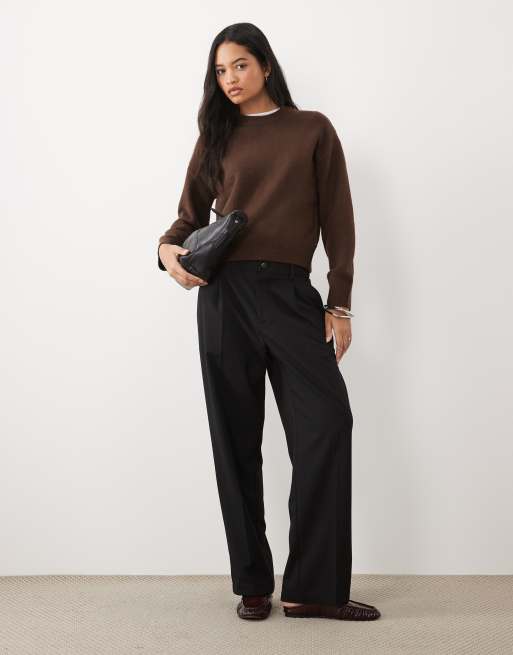 New Look crew neck jumper in dark brown, 3 of 4