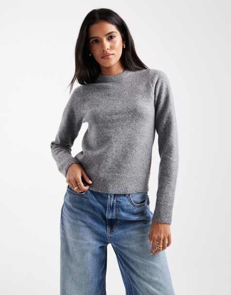 New Look crew neck jumper in grey - view 1