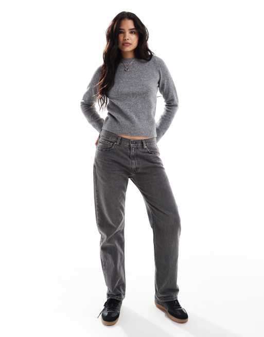 New Look crew neck jumper in mid grey, 2 of 4