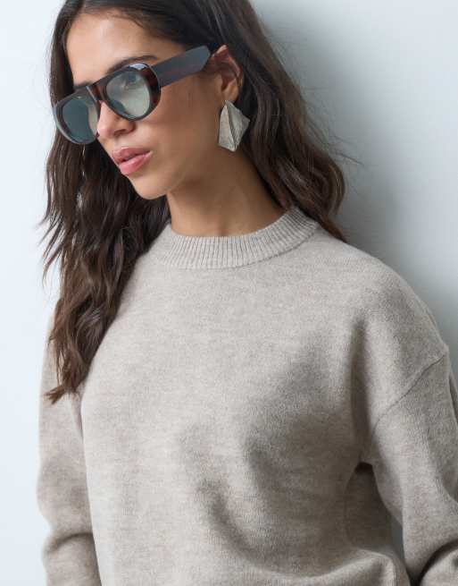 New Look crew neck jumper in mink, 4 of 5