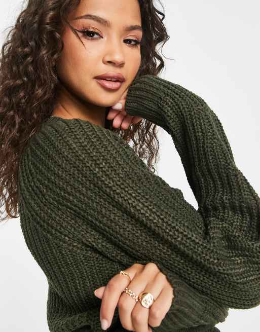 Khaki knit sweater sales