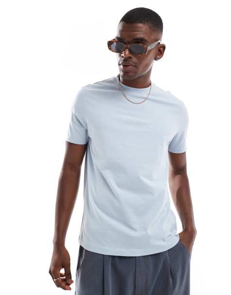 New Look crew neck regular fit t-shirt in light blue - view 1