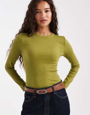 RoseSeek Women's Half Zip Ribbed Knit Top – Long Sleeve Slim Fit Tee