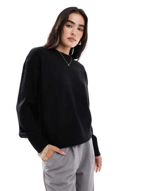 New Look crew neck sweater in black
