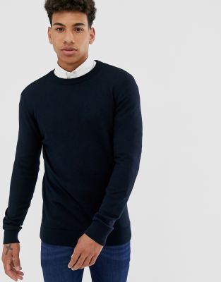 navy crew neck sweater