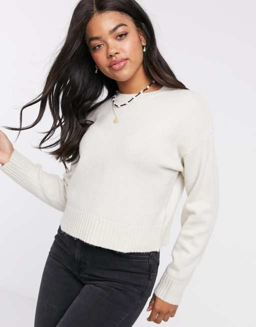 off white crew neck jumper
