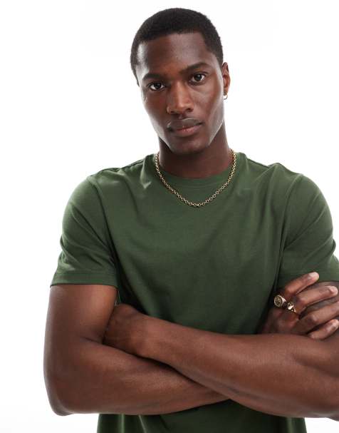 New Look crew neck t-shirt in dark green - view 1
