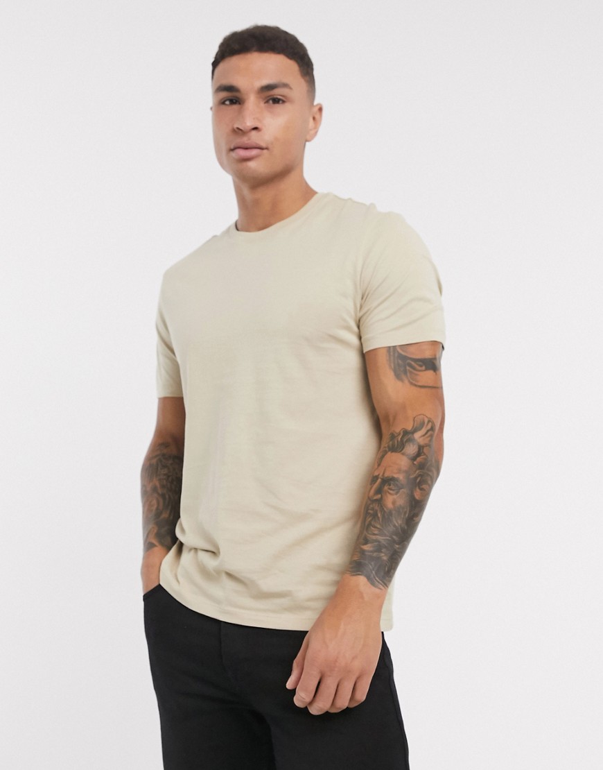 New Look crew neck t-shirt in stone-Neutral