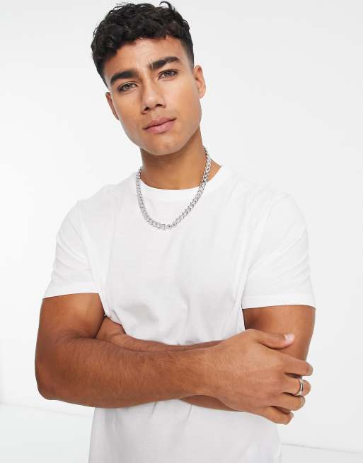 ASOS Slim Fit Shirt With Chain Detail in White for Men