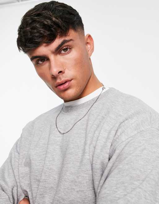 New Look crew sweatshirt in grey ASOS