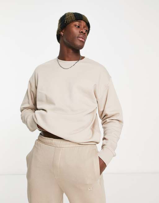 New Look crew sweatshirt in stone | ASOS