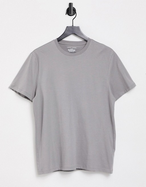 New Look cotton t-shirt in grey - GREY