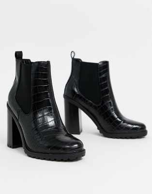 new look chunky chelsea boot in black