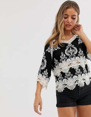 new look crochet top