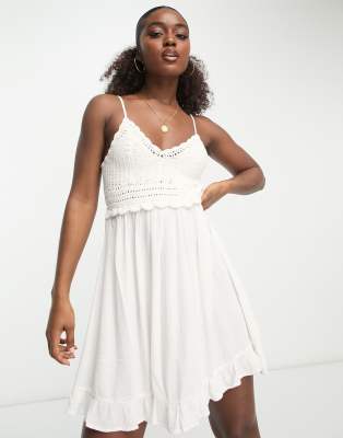 white crochet beach dress