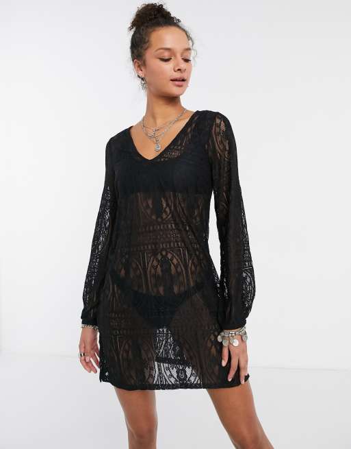 Sheer crochet dress sale