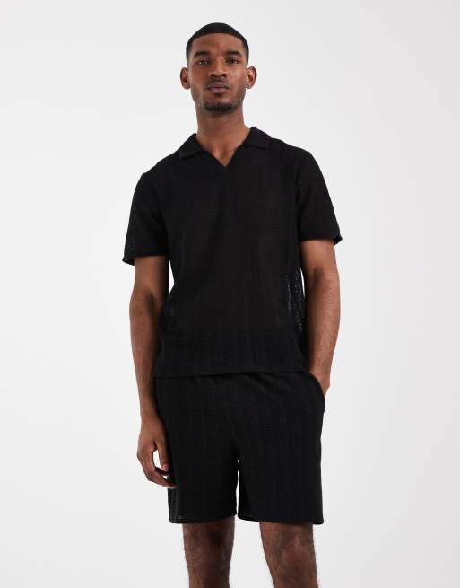 New Look crochet shorts in black (part of a set), 2 of 5